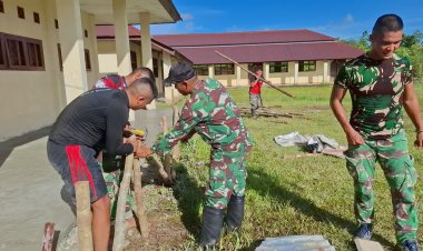 TNI Bangun Harapan di Papua Selatan: Renovasi SMP Negeri 2 Mindiptana Demi Masa Depan Generasi Muda